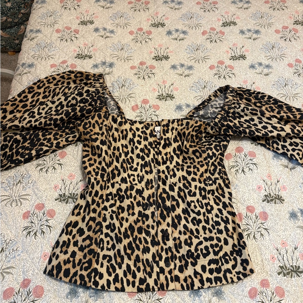 GANNI Leopard Print Women's Top